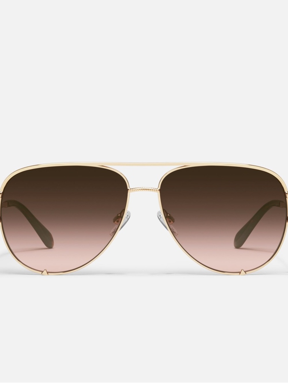 Quay Australia Gold Frame Brown Gradient Aviator Sunglasses